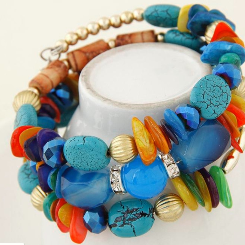 Bohemian Natural Stone Bracelet - Blue
